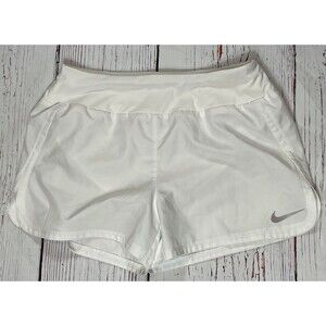 Nike Shorts Womens Medium White Dri-Fit 3" Running Gym Outdoors Comfort Ladies